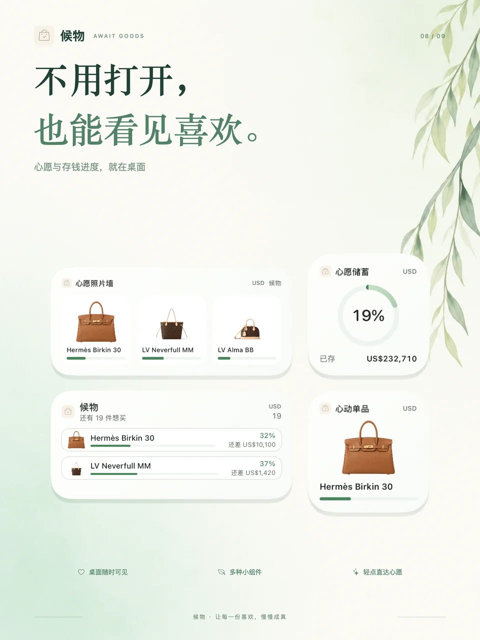 候物 iPad：桌面小组件