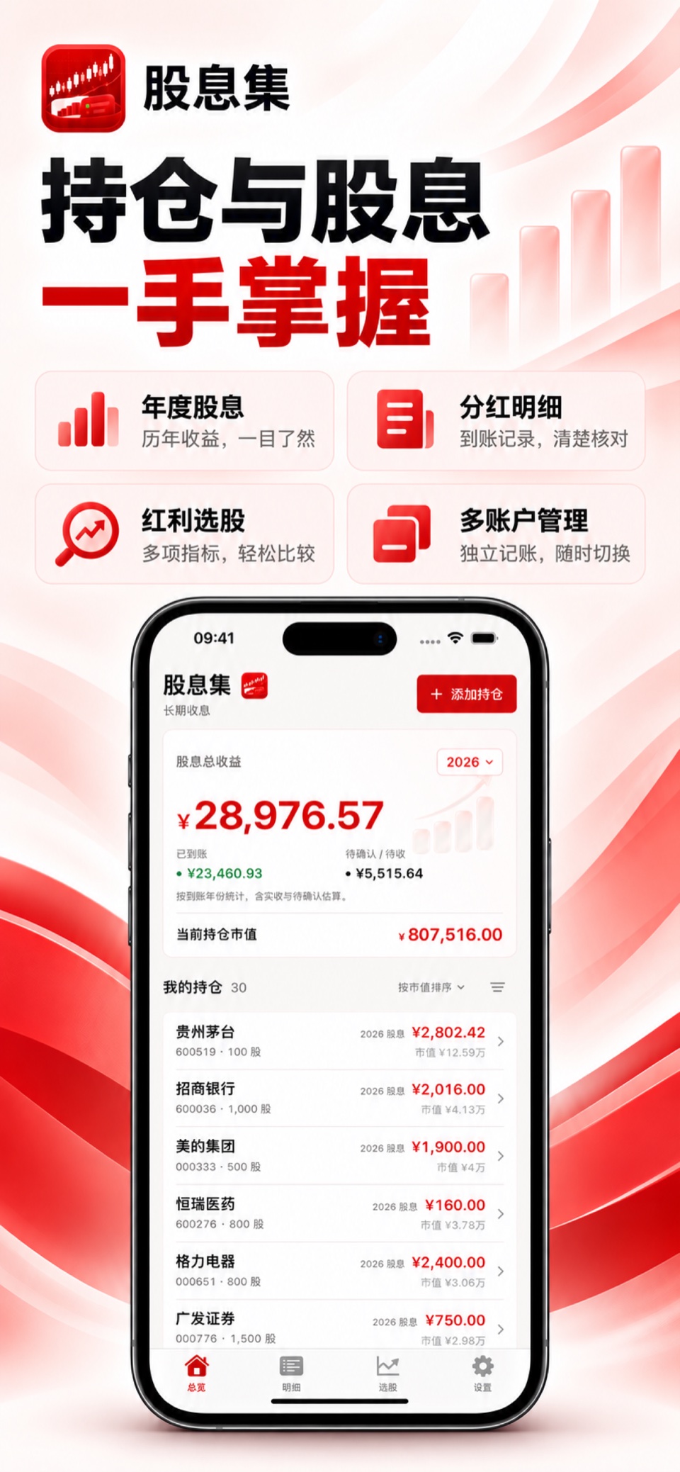 股息集 iPhone：功能总览