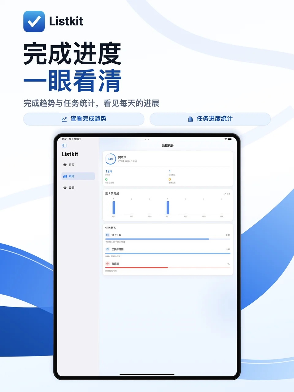 Listkit iPad：进度统计